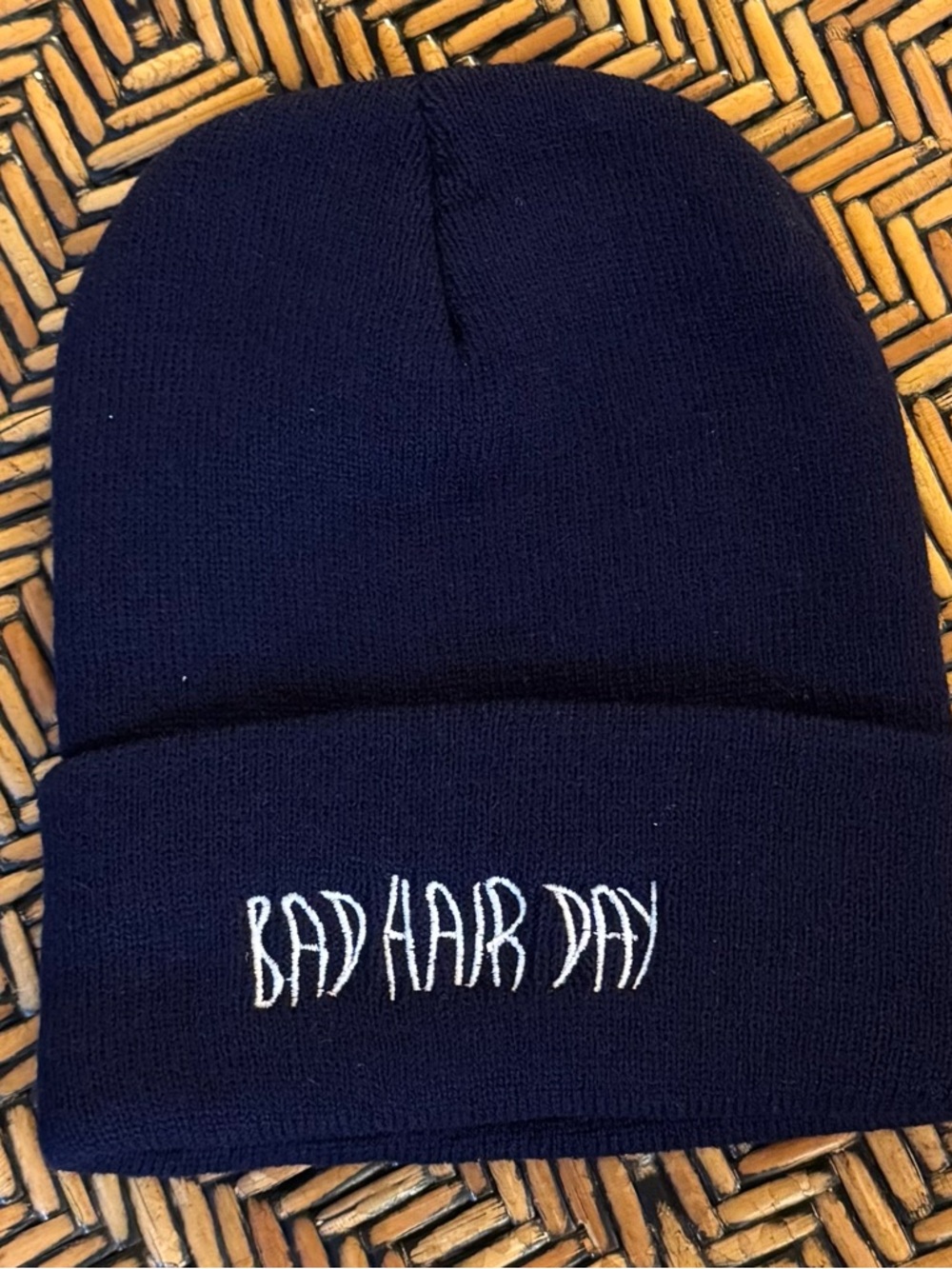 Bad Hair Day Navy Beanie